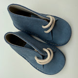 Scarpe stringate in pelle scamosciata blu jeans B2143