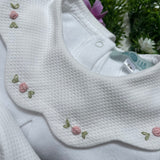 Tutina LAB colletto smerlato con ricamo roselline