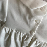 Newborn baptismal dress in velvet and flannel cream with smock stitch embroidery FCCI143VELVV