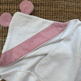 Triangolo in spugna LAB bordatura righine rosso e bianco con orecchie