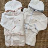 Accappatoio newborn bordatura azzurro