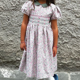 Abito fiorellini con ricamo punto smock Malvi F25M013VEP
