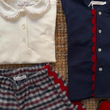 Shorts quadretto grigio blu e bordeaux con maxi serpentina La Mascot 561802312