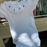 Body LAB newborn colletto frill ricamato ciliegie
