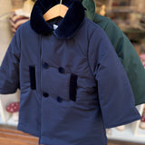 Cappotto con dettagli in velluto 9029 Crochette