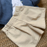 Shorts LAB in velluto a coste larghe sabbia