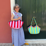 Maxi borsa LAB rigoni fucsia e rosso + maxi serpentina