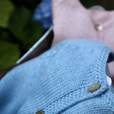Cardigan girocollo azzurro Mi Lucero x LA NUVOLA LAB I25293