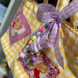 Borsa LAB vichy giallo e bianco patchwork
