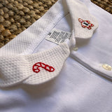 Polo LAB colletto petalo e ricamo natalizio