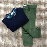 Pantalone in velluto a coste verde oliva 96978