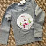 T-shirt LAB grigio mélange ricamo e patch natalizia