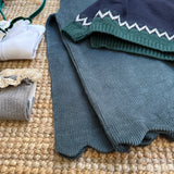 Pantalone palazzo LAB Flora in velluto coste larghe verde bosco con orlo cappe