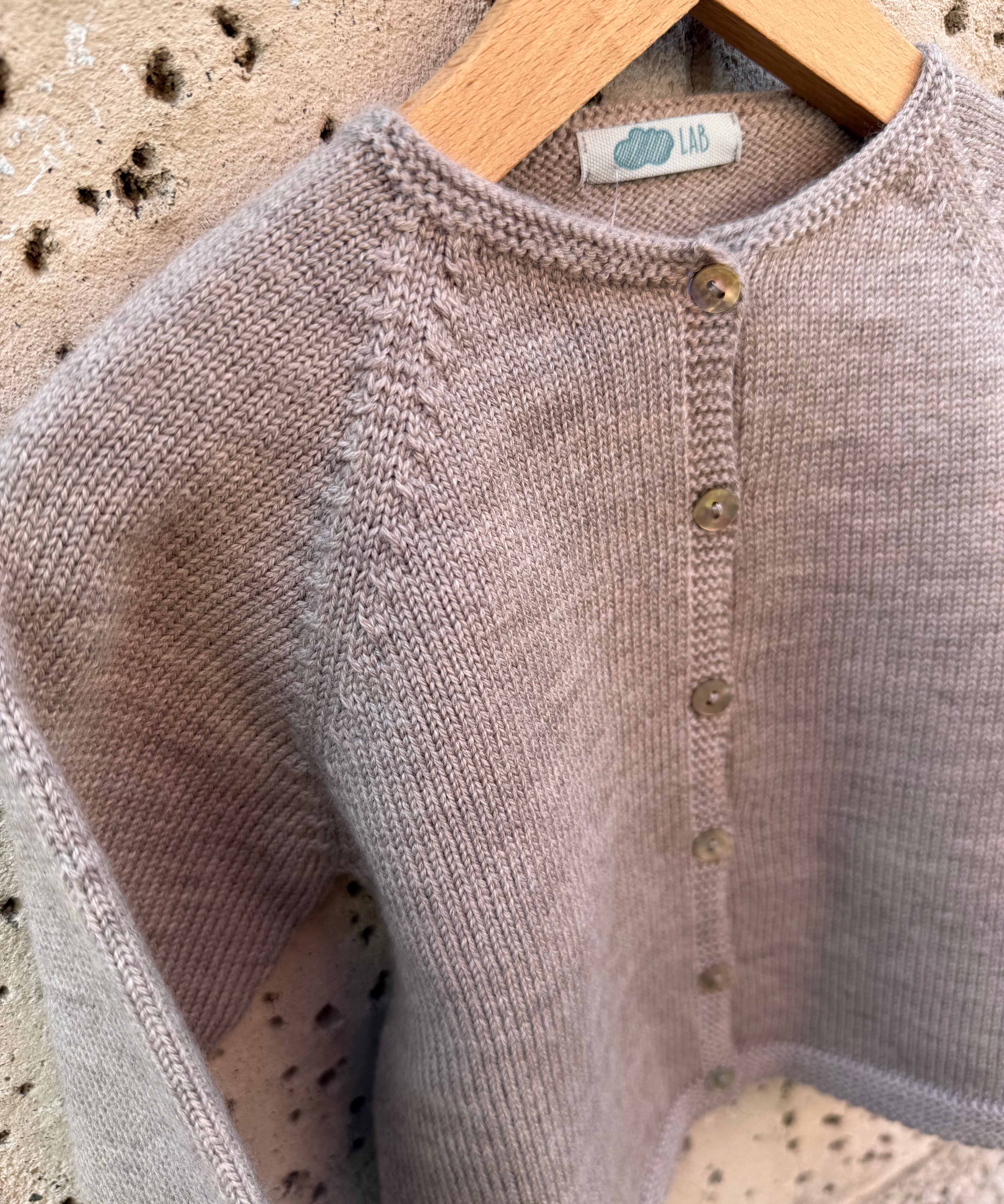 Cardigan girocollo tortora Mi Lucero x LA NUVOLA LAB 24064