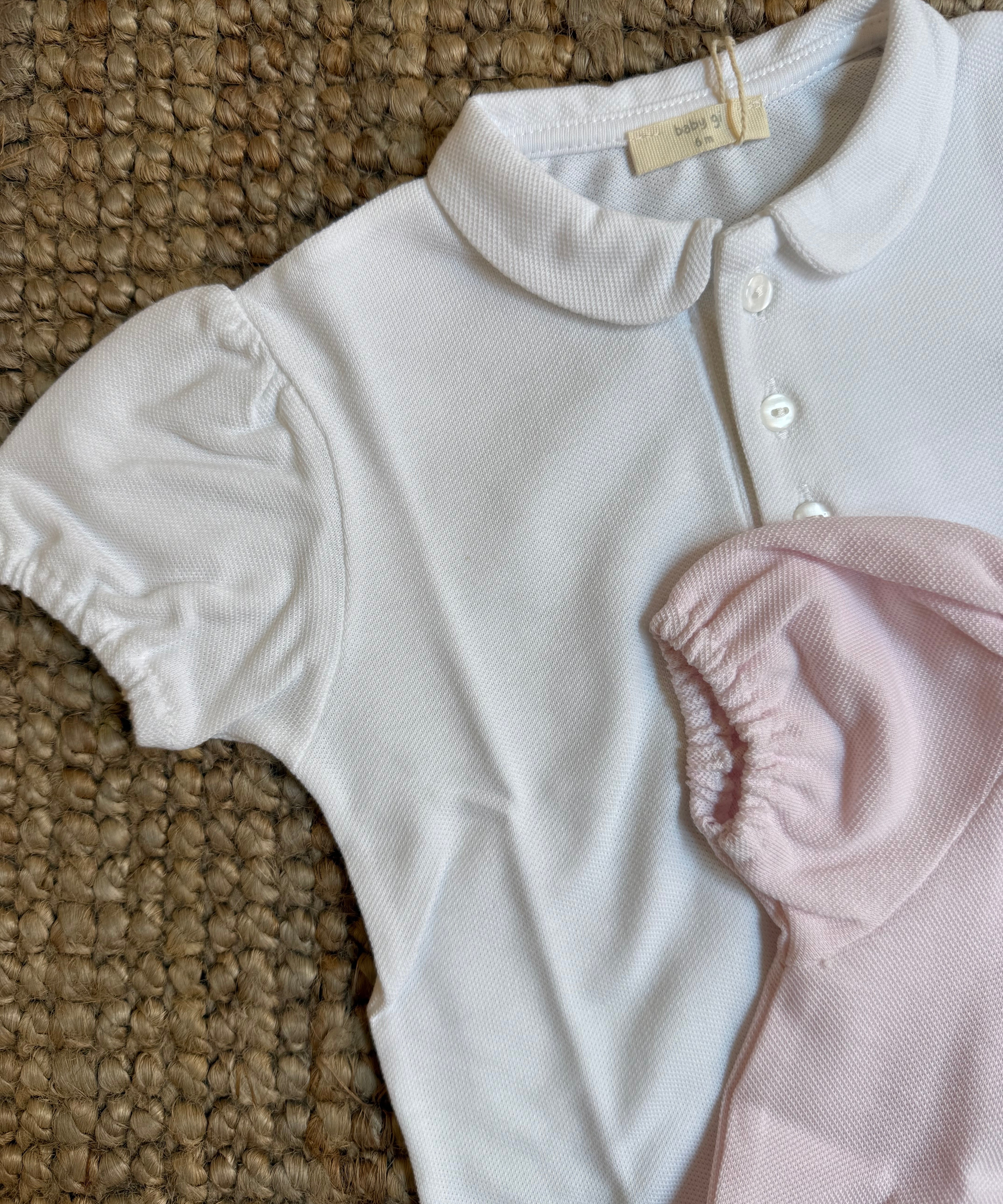 Polo colletto rotondo rosa in piquet Baby Gi PL173GMC