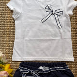 T-shirt mezza manica fiocco centinato profilo blu La Mascot 55/1101008