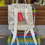 Zaino bianco con fiorellini colorati Naj-Oleari
