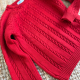 Maglioncino rosso girocollo trecce Mi Lucero x LA NUVOLA LAB 26310