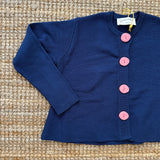 Cardigan blu maxi bottoni rosa Compania Fantastica 10202