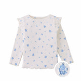 T-shirt newborn cannetè fiorellini azzurro Gingersnaps IGTS0651