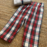 Pantalone LAB tartan bianco e rosso Massimo