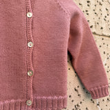 Cardigan girocollo rosa con costurini Mi Lucero x LA NUVOLA LAB 26269