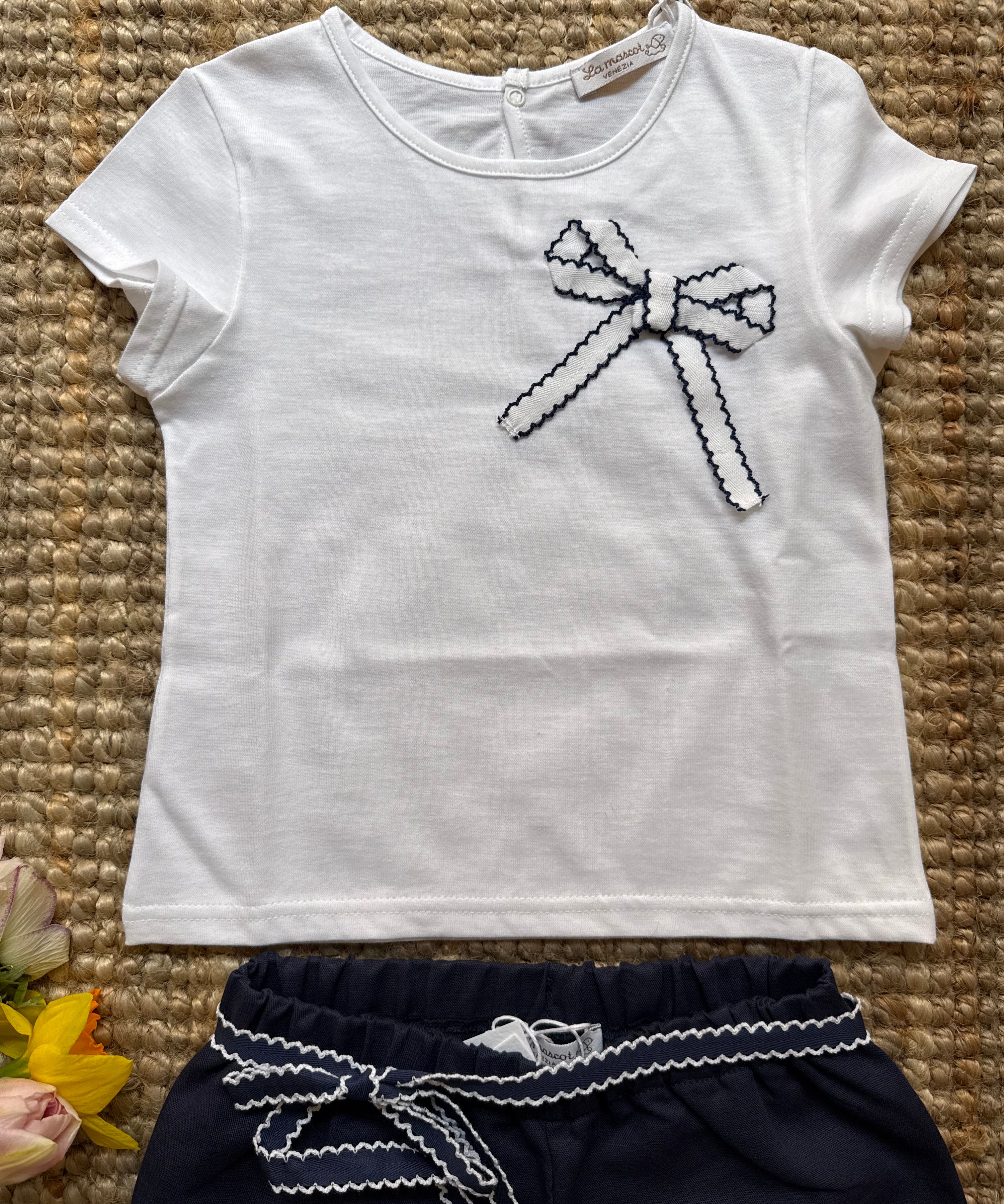 T-shirt mezza manica fiocco centinato profilo blu La Mascot 55/1101008