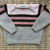 Maglione righe tortora rosa Mi Lucero x LA NUVOLA LAB I25284