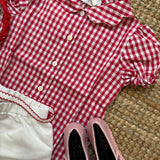 Camicetta vichy rosso e bianco 722 247 Pepecè