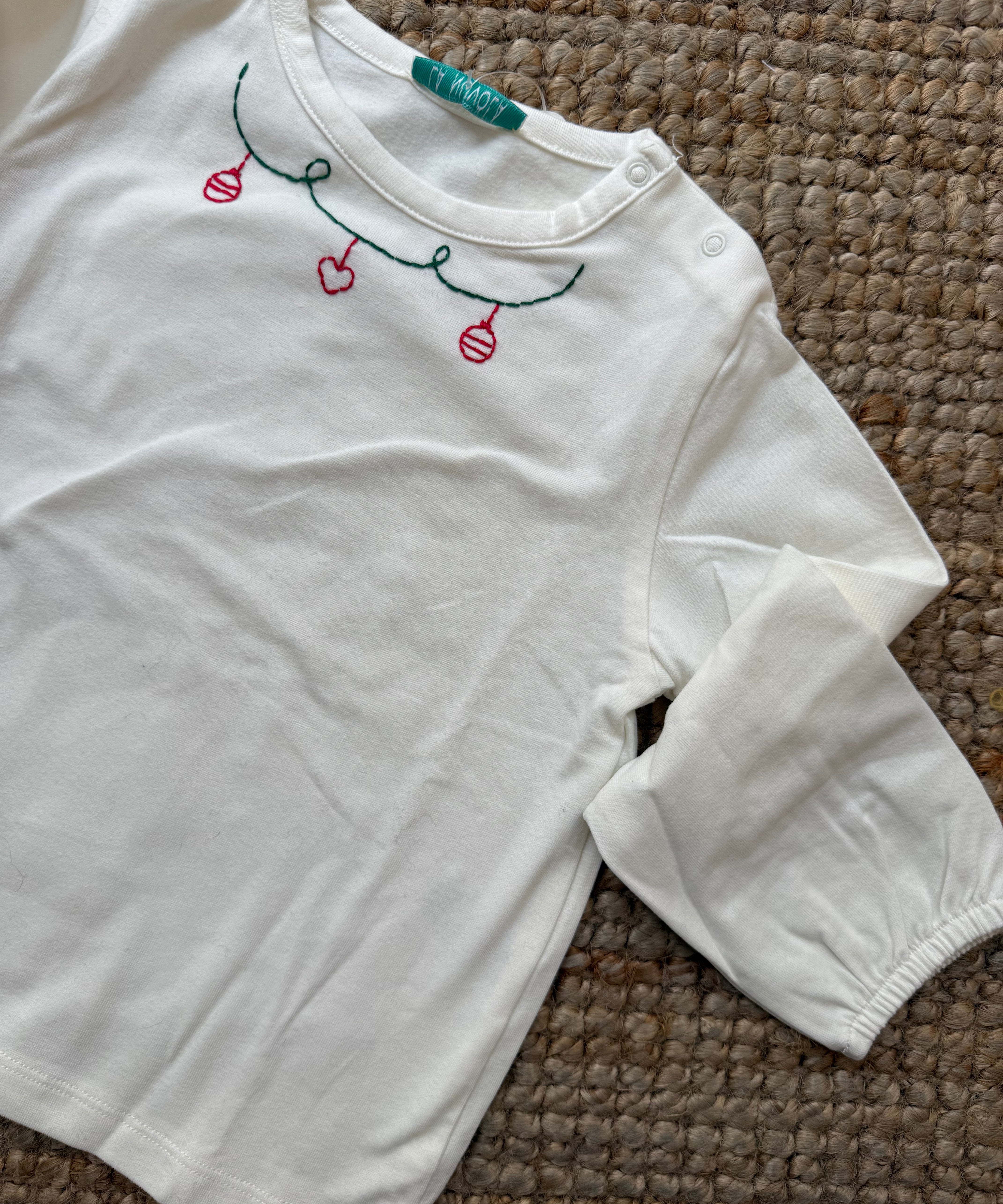 T-shirt LAB latte ricamo natalizio