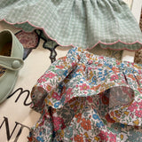 Completo top quadretto + bloomers fiorellini Malibu Deolinda DBV26313