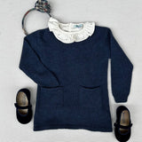 Dark blue cashmere blend dress FW27LU24VES