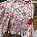 Abito Lola fantasia fiori con ricamo smock 37011 Kidiwi