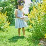 Abito ricamo smock fiori giallo Mélina Kidiwi 36141