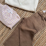 Pantalone tabacco in lino Mariella Ferrari PNC3