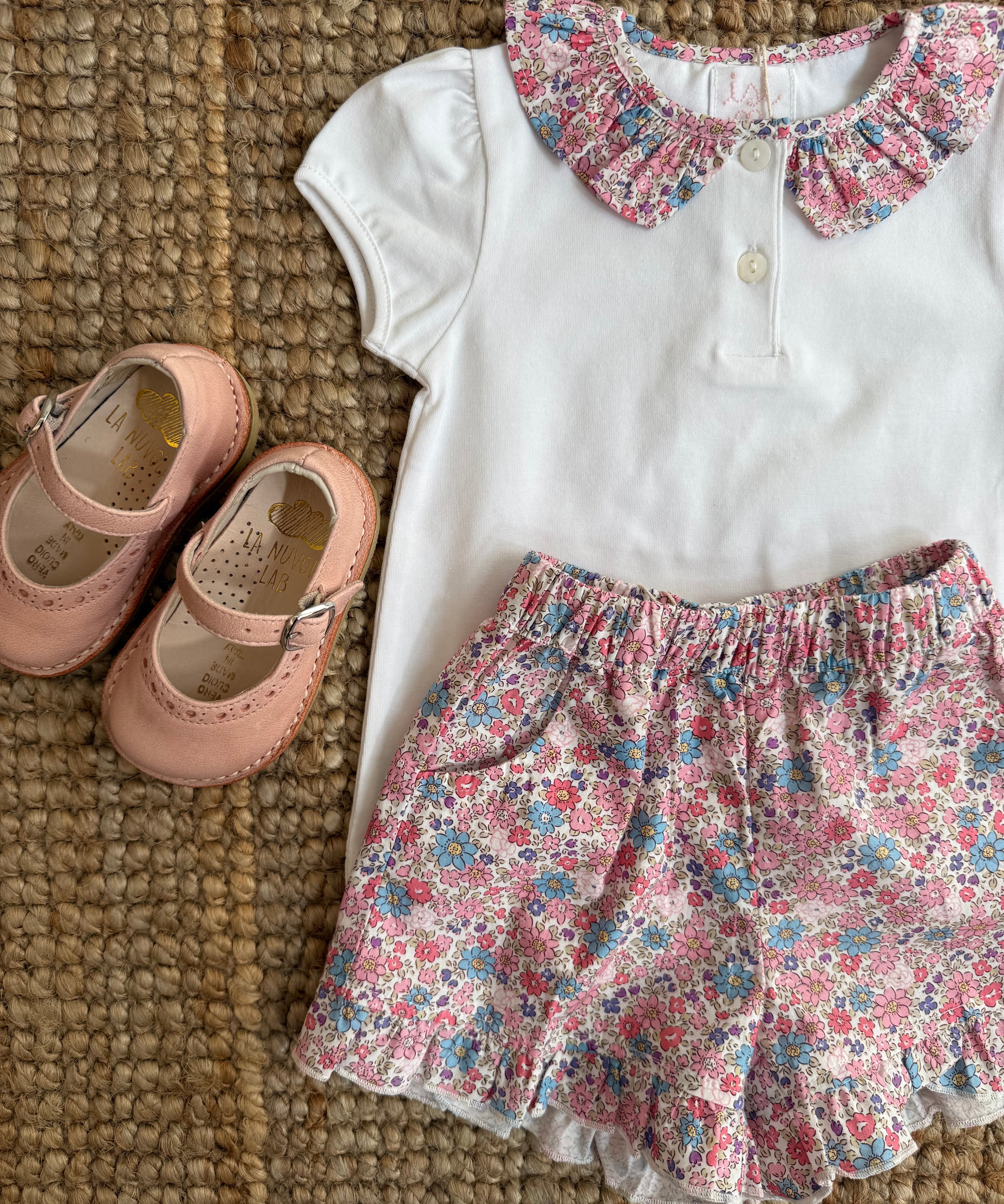 Completo newborn fiorellini Malvi & Co S26I129SHPR S26I120CAJJ