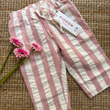 Pantalone loose fit rigoni rosa e bianco Pigeon 26LOOSSW