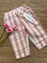 Pantalone loose fit rigoni rosa e bianco Pigeon 26LOOSSW
