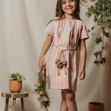 Abito righe bianco e rosa Time to Bloom 133506