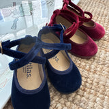 Ballerine in velluto blu con laccetto incrociato Batilas 105051