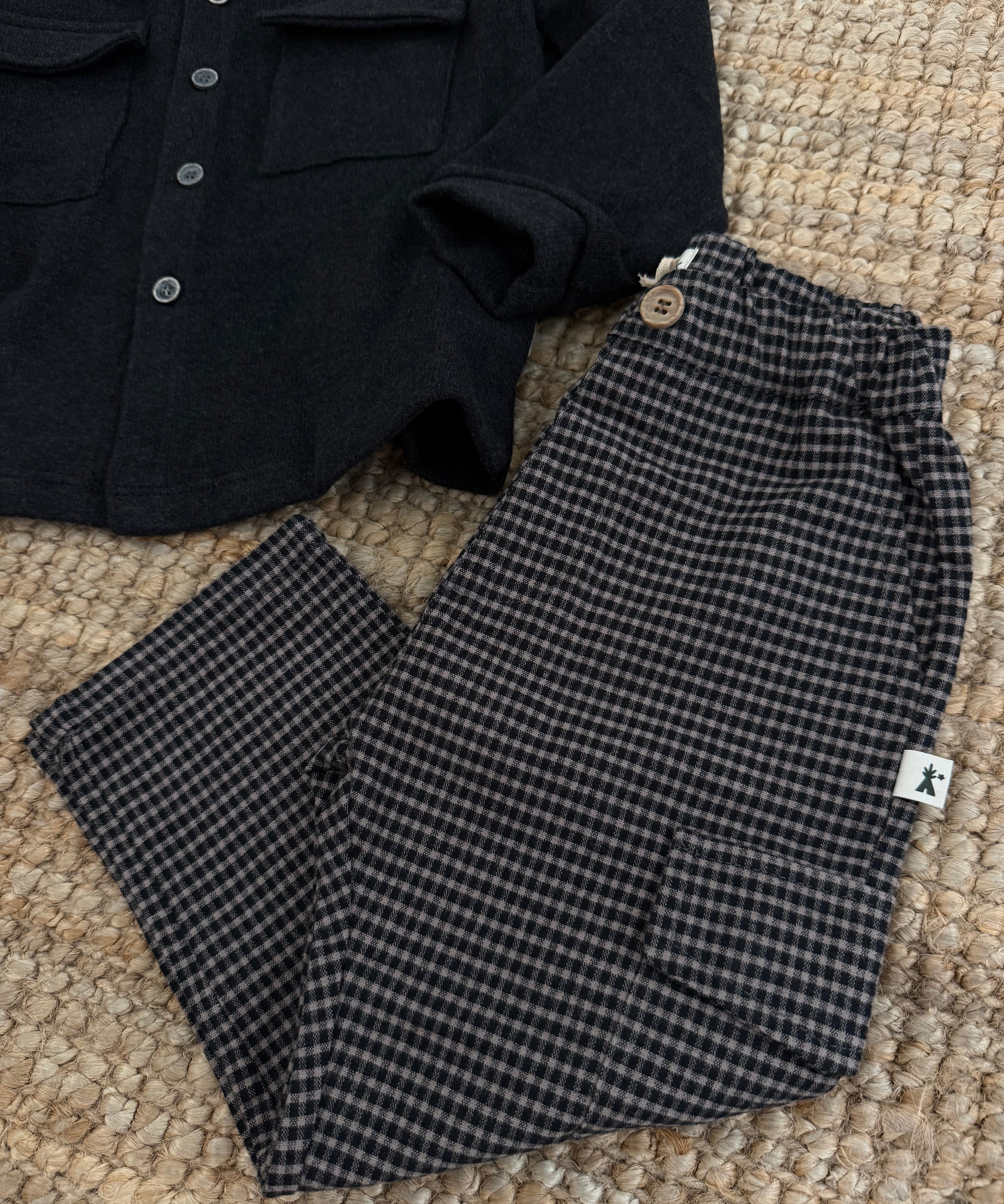 Pantalone quadretto con tasconi BK8635 Petit Indi