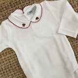 Body LAB Natale con orsetto ricamato manica lunga