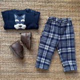 Pantalone tartan blu Isi Boy F25B215PNRS