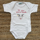 Body LAB Natale con colletto ricamato il mio primo Natale mezza manica