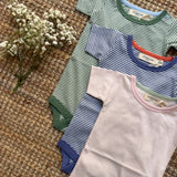 Body mezza manica righine bianco e rosa Pigeon 26SUMBA