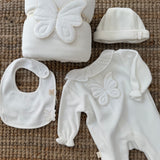 Tutina in ciniglia avorio con farfalla BT53GL BabyGi