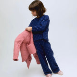 Maglioncino blu fantasia micropois rosa Compania Fantastica 10300