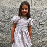 Abito fiorellini con ricamo punto smock Malvi F25M013VEP