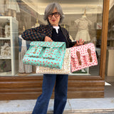 Borsa cartella grande con tracolla rosa con lamponi Naj-Oleari