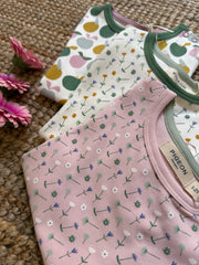 T-shirt mezza manica fiori base rosa Pigeon 26SHOSA